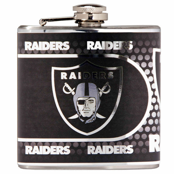 Oakland Raiders 6oz Metallic Wrap Flask