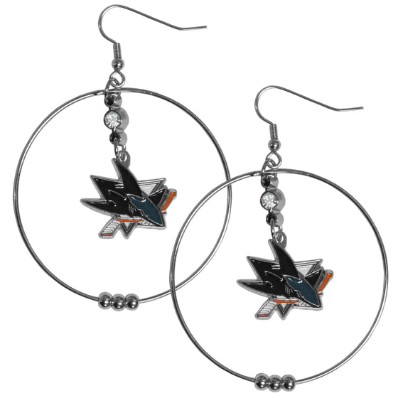 San Jose Sharks�� 2 Inch Hoop Earrings (SSKG) - 757 Sports Collectibles