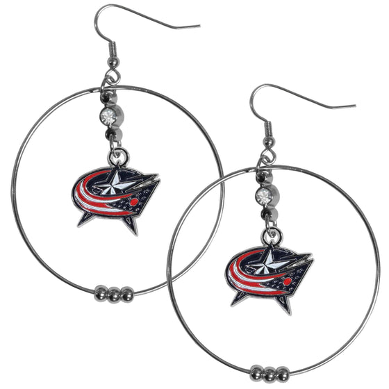 Columbus Blue Jackets�� 2 Inch Hoop Earrings (SSKG) - 757 Sports Collectibles