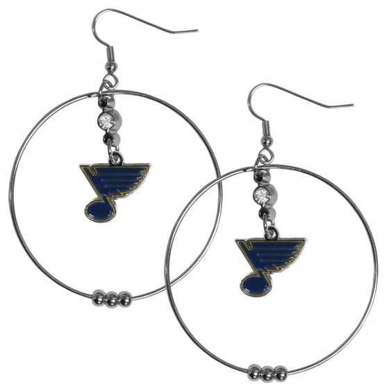 St. Louis Blues�� 2 Inch Hoop Earrings (SSKG) - 757 Sports Collectibles