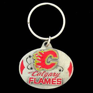 Calgary Flames�� Carved Metal Key Chain (SSKG) - 757 Sports Collectibles