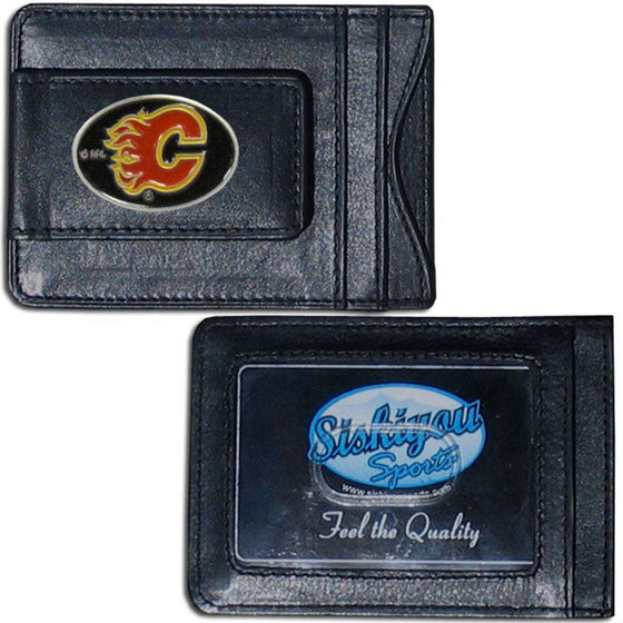 Calgary Flames�� Leather Cash & Cardholder (SSKG) - 757 Sports Collectibles