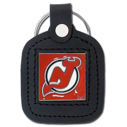 New Jersey Devils�� Square Leatherette Key Chain (SSKG) - 757 Sports Collectibles