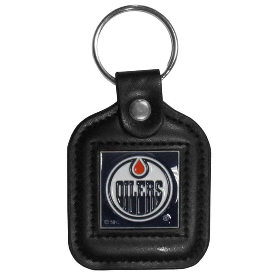 Edmonton Oilers�� Square Leatherette Key Chain (SSKG) - 757 Sports Collectibles