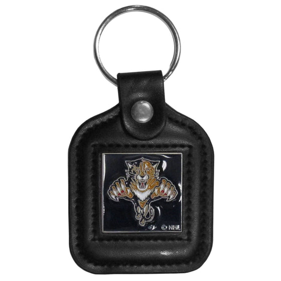Florida Panthers�� Square Leatherette Key Chain (SSKG) - 757 Sports Collectibles