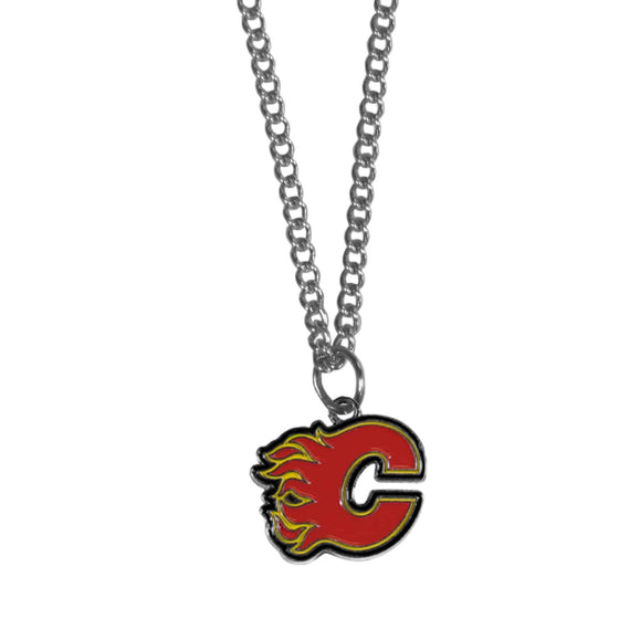 Calgary Flames�� Chain Necklace with Small Charm (SSKG) - 757 Sports Collectibles