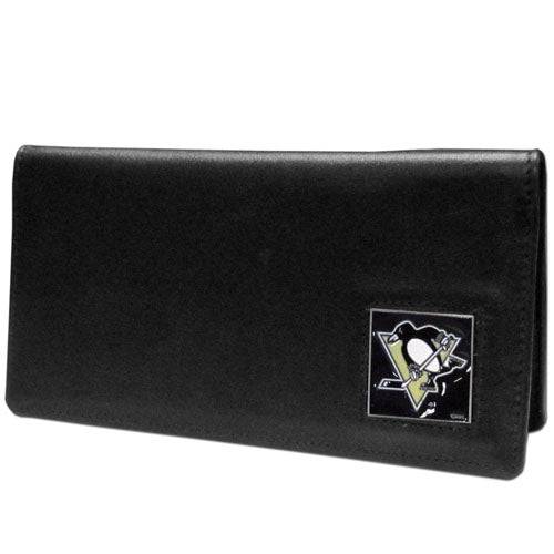 Pittsburgh Penguins�� Leather Checkbook Cover (SSKG) - 757 Sports Collectibles