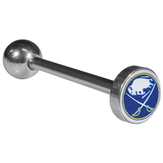 Buffalo Sabres�� Inlaid Barbell Tongue Ring (SSKG) - 757 Sports Collectibles