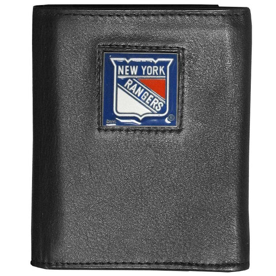 New York Rangers�� Deluxe Leather Tri-fold Wallet Packaged in Gift Box (SSKG) - 757 Sports Collectibles