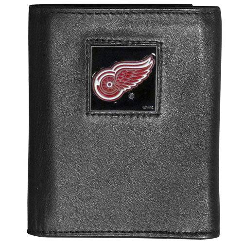 Detroit Red Wings�� Deluxe Leather Tri-fold Wallet (SSKG) - 757 Sports Collectibles