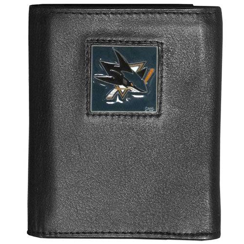 San Jose Sharks�� Deluxe Leather Tri-fold Wallet (SSKG) - 757 Sports Collectibles