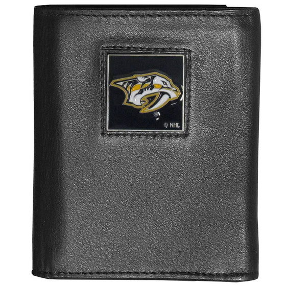 Nashville Predators�� Deluxe Leather Tri-fold Wallet (SSKG) - 757 Sports Collectibles