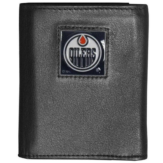 Edmonton Oilers�� Deluxe Leather Tri-fold Wallet Packaged in Gift Box (SSKG) - 757 Sports Collectibles