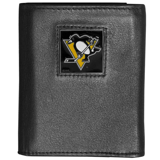 Pittsburgh Penguins�� Leather Tri-fold Wallet (SSKG) - 757 Sports Collectibles