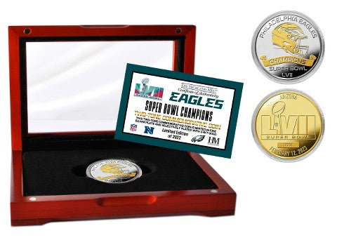 Philadelphia Eagles Super Bowl LVII Champions Gold and Silver 2- Tone Coin