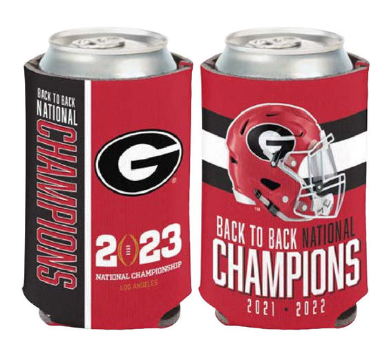 Georgia Bulldogs 2022-23 National Champions Back to Back Can Cooler - 757 Sports Collectibles