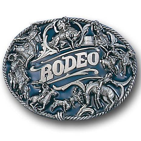 Rodeo Rope Border Enameled Belt Buckle (SSKG) - 757 Sports Collectibles