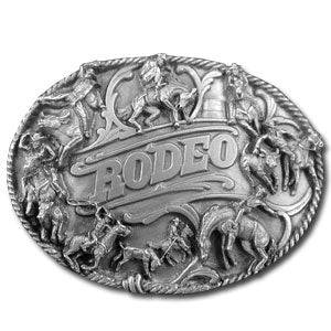 Rodeo Rope Border Antiqued Belt Buckle (SSKG) - 757 Sports Collectibles