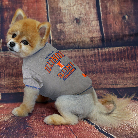 Illinois Fighting Illini Dog Tee Shirt Pets First - 757 Sports Collectibles