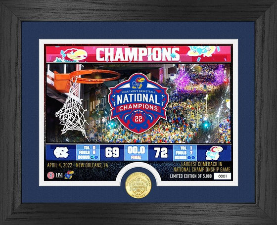 Kansas Jayhawks 2022 Basketball National Champions Celebration Photo Mint