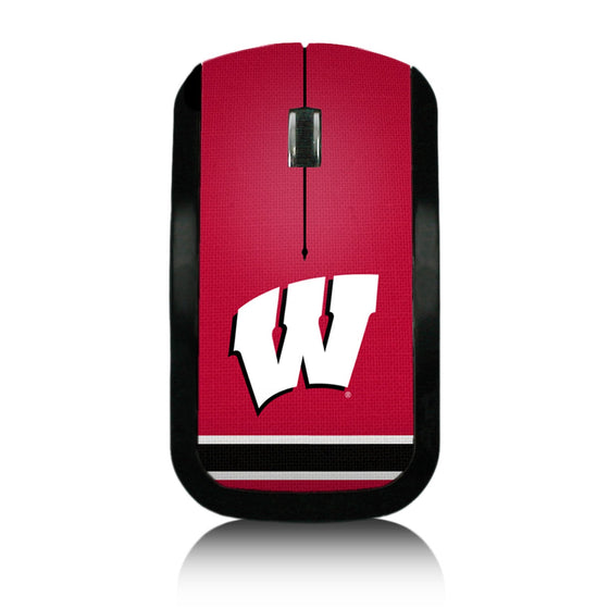 Wisconsin Badgers Stripe Wireless USB Mouse-0