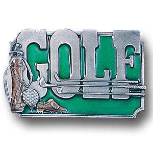 Golf with Clubs Enameled Belt Buckle (SSKG) - 757 Sports Collectibles