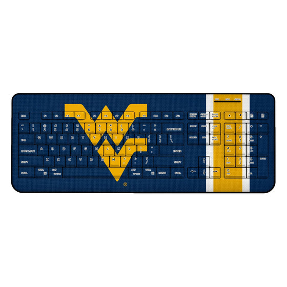 West Virginia Mountaineers Stripe Wireless USB Keyboard-0