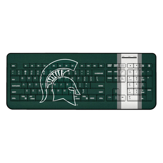 Michigan State Spartans Stripe Wireless USB Keyboard-0