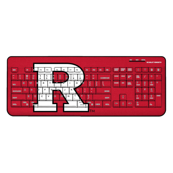 Rutgers Scarlet Knights Solid Wireless USB Keyboard-0