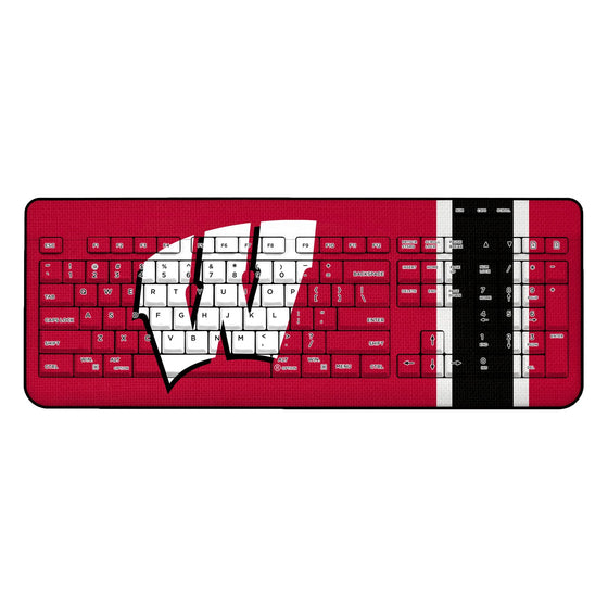 Wisconsin Badgers Stripe Wireless USB Keyboard-0