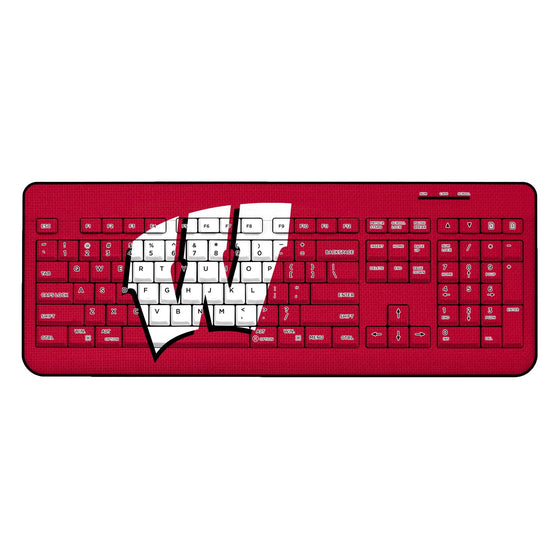 Wisconsin Badgers Solid Wireless USB Keyboard-0