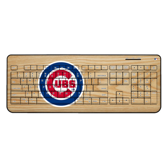 Chicago Cubs Cubs Wood Bat Wireless USB Keyboard - 757 Sports Collectibles