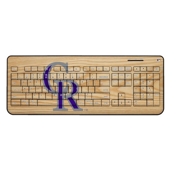 Colorado Rockies Rockies Wood Bat Wireless USB Keyboard - 757 Sports Collectibles