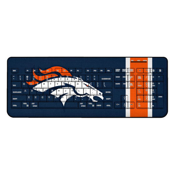 Denver Broncos Stripe Wireless USB Keyboard - 757 Sports Collectibles