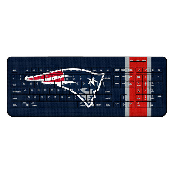 New England Patriots Stripe Wireless USB Keyboard - 757 Sports Collectibles