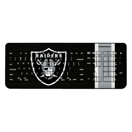 Las Vegas Raiders Stripe Wireless USB Keyboard - 757 Sports Collectibles