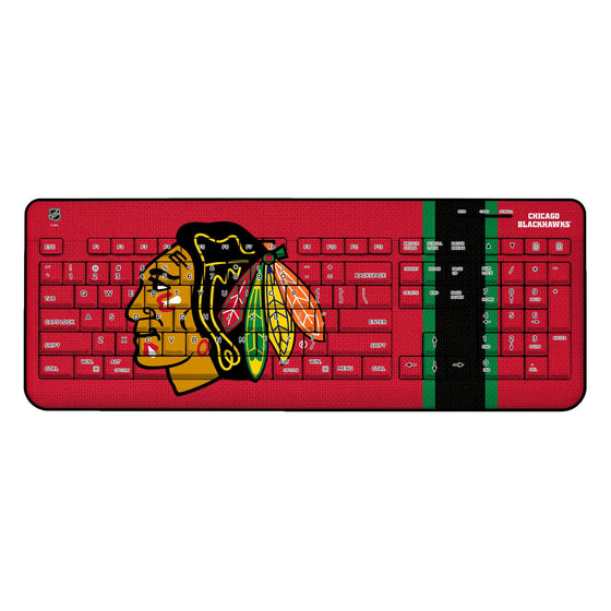 Chicago Blackhawks Stripe Wireless USB Keyboard-0