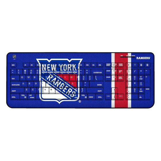 New York Rangers Stripe Wireless USB Keyboard-0