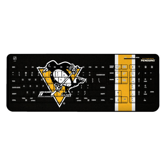 Pittsburgh Penguins Stripe Wireless USB Keyboard-0
