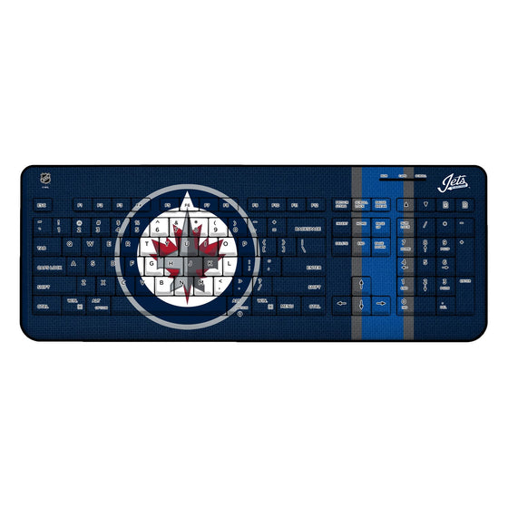 Winnipeg Jets Stripe Wireless USB Keyboard-0