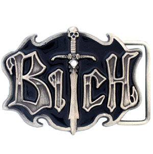 Bitch Antiqued Belt Buckle (SSKG) - 757 Sports Collectibles