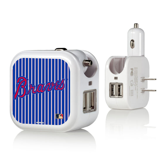 Atlanta Braves Home 2012 - Cooperstown Collection Pinstripe 2 in 1 USB Charger - 757 Sports Collectibles