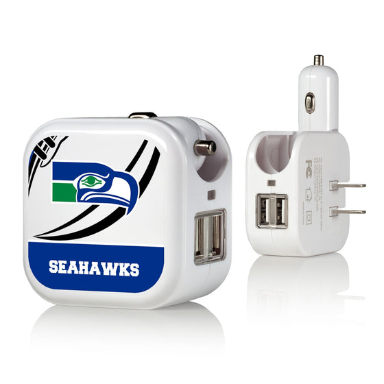 Seattle Seahawks Passtime 2 in 1 USB Charger - 757 Sports Collectibles