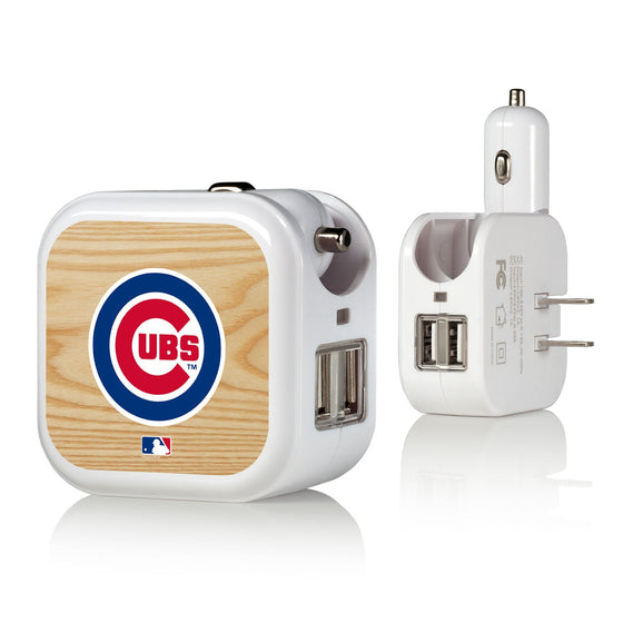 Chicago Cubs Cubs Wood Bat 2 in 1 USB Charger - 757 Sports Collectibles