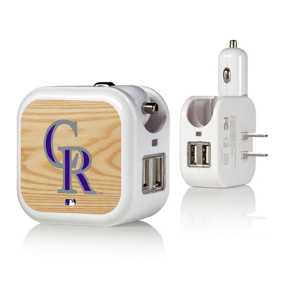 Colorado Rockies Rockies Wood Bat 2 in 1 USB Charger - 757 Sports Collectibles