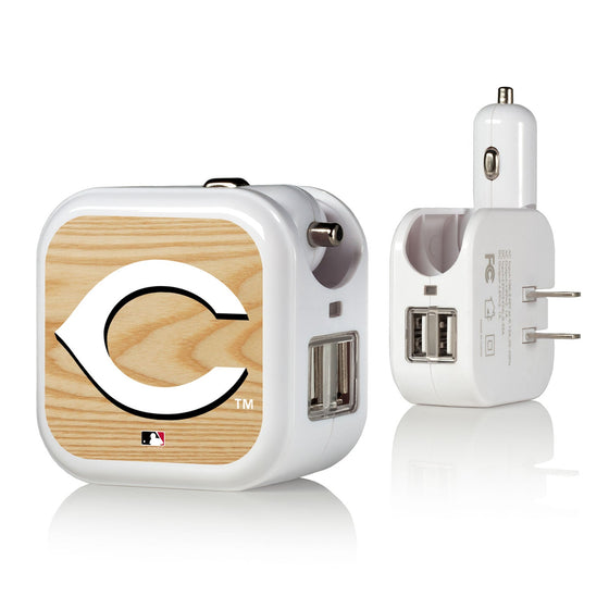 Cincinnati Reds Reds Wood Bat 2 in 1 USB Charger - 757 Sports Collectibles