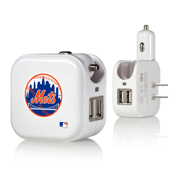 New York Mets Insignia 2 in 1 USB Charger-0