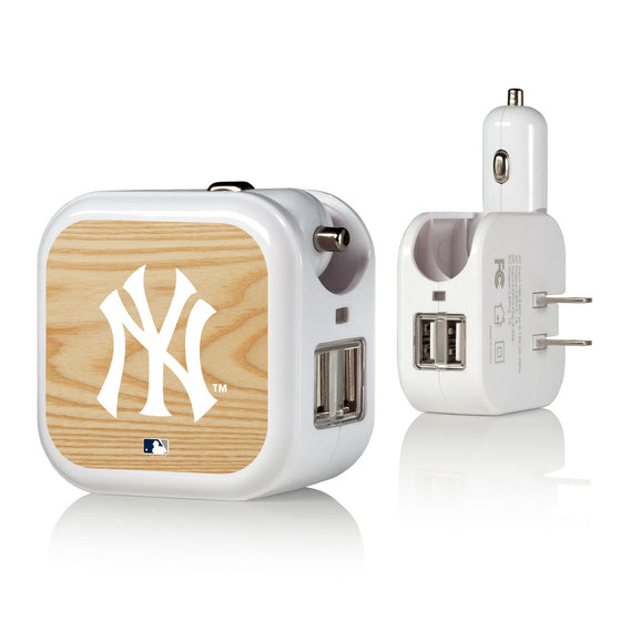 New York Yankees Yankees Wood Bat 2 in 1 USB Charger - 757 Sports Collectibles