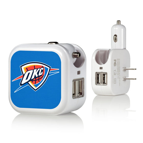 Oklahoma City Thunder Solid 2 in 1 USB Charger-0