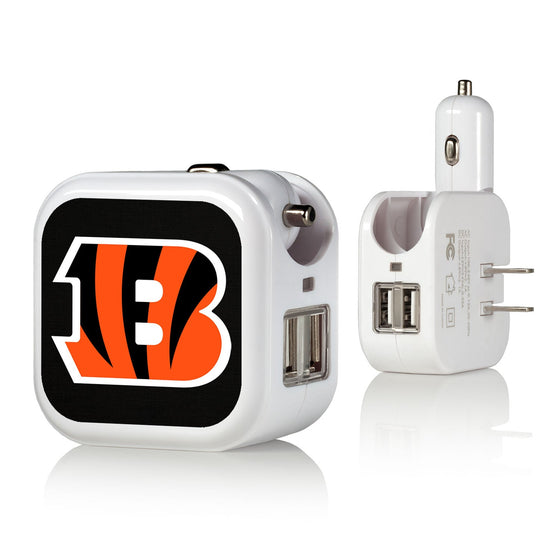 Cincinnati Bengals Solid 2 in 1 USB Charger - 757 Sports Collectibles